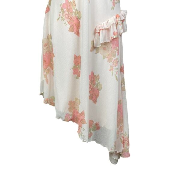 NWT Free People Alma Floral Midi Dress Size M Petal Pink Asymmetrical Hem Fairy - Picture 6 of 11